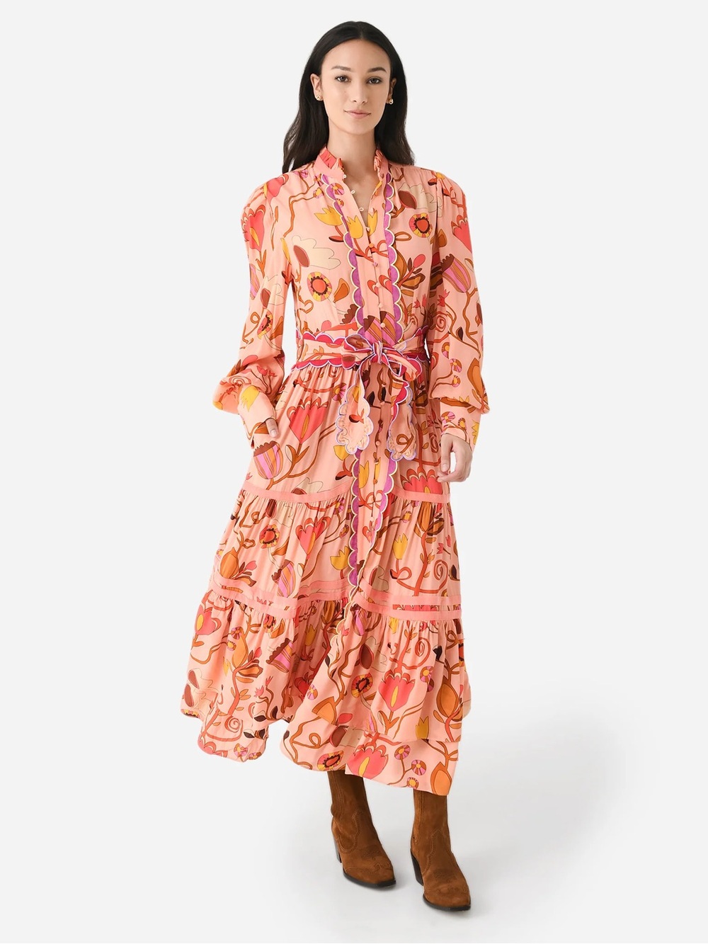 CeliaB orchid midi dress in multicolored floral print